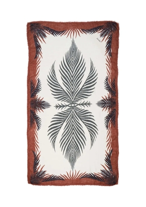 Osklen leaf-print scarf - White