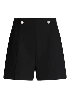 LIU JO pearl-button pleated shorts - Black