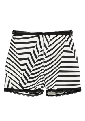 Gemy Maalouf stripe lace-trimmed shorts - Black