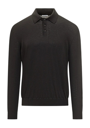 Malo long-sleeve wool polo shirt - Grey