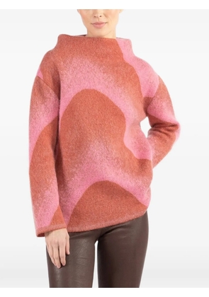 Odeeh pattern high-neck sweater - Pink