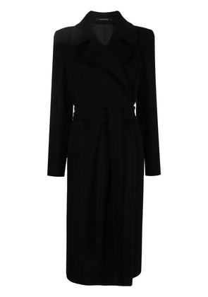 Tagliatore belted single-breasted long coat - Black