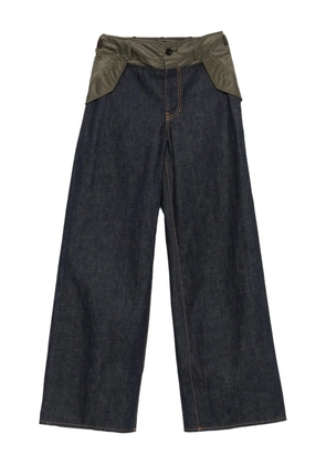 sacai panelled cotton jeans - Blue
