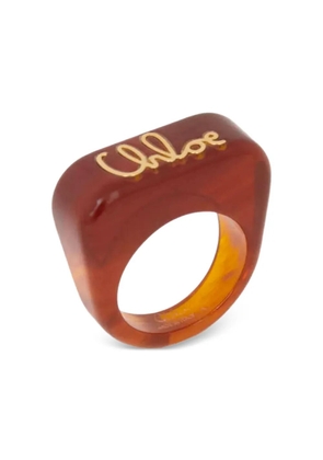 Chloé Plage logo resign ring - Brown