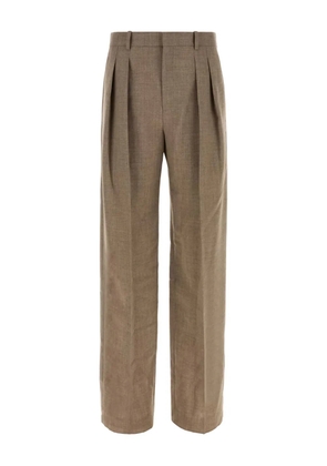 Saint Laurent pleated wool trousers - Brown
