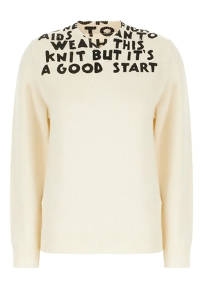 MM6 Maison Margiela lettering-print wool sweater - White