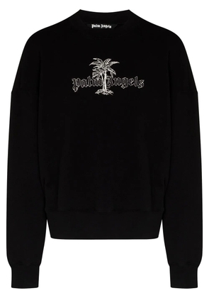 Palm Angels logo-embroidered sweatshirt - Black