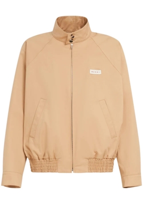 Marni logo-patch cotton bomber jacket - Yellow
