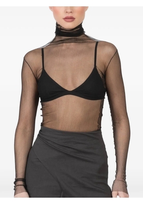 Cortana tulle turtleneck sheer top - Black
