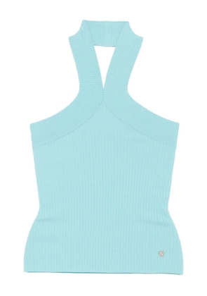Karl Lagerfeld halterneck knit tank top - Blue
