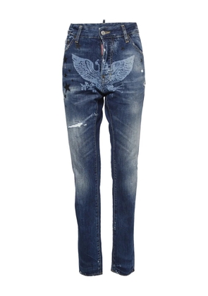 DSQUARED2 distressed straight-leg jeans - Blue