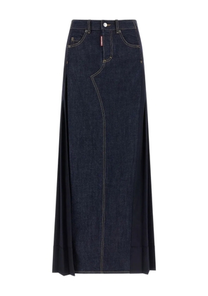 DSQUARED2 denim-insert pleated skirt - Blue