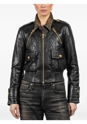 R13 quilted buttoned jacket - Black