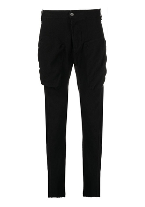 Masnada waffle-effect cotton slim trousers - Black
