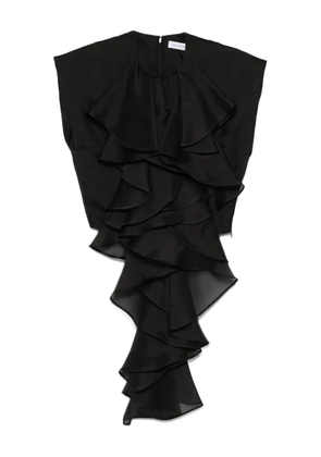 Viktor & Rolf layered-ruffle silk top - Black