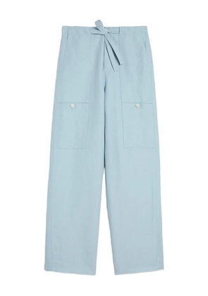 Jil Sander drawstring cargo linen trousers - Blue