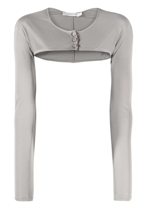 Christopher Esber long-sleeve cropped top - Grey