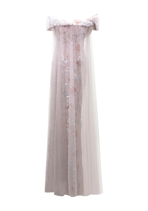 Gemy Maalouf off-the-shoulder tulle maxi dress - Pink