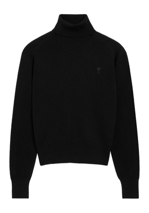 AMI Paris Ami De Coeur wool roll-neck sweater - Black