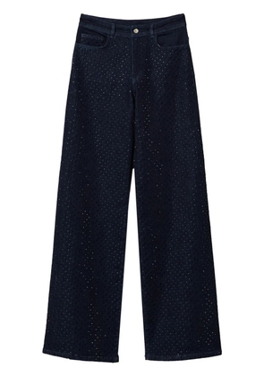 TWINSET rhinestone-embellished wide-leg jeans - Blue