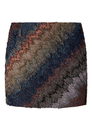 Missoni textured striped mini skirt - Blue