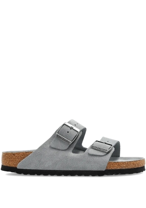Birkenstock double-buckle suede flat sandals - Grey