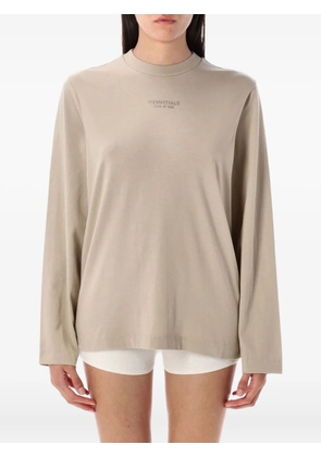 FEAR OF GOD ESSENTIALS long-sleeve logo-print t-shirt - Neutrals