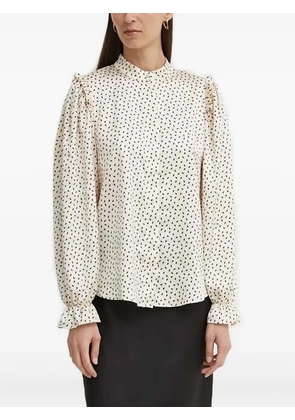 Bruuns Bazaar ruffled print blouse - White