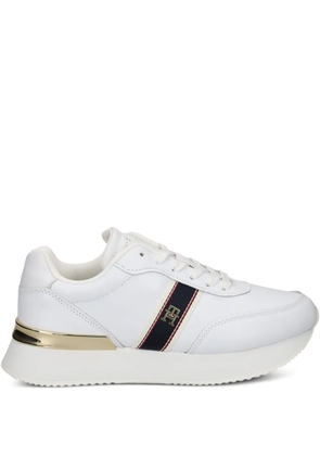 Tommy Hilfiger leather striped low-top sneakers - White