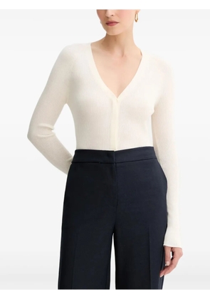 BOSS ribbed V-neck cardigan - Neutrals