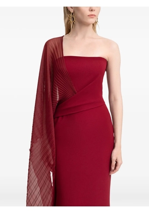 Gemy Maalouf asymmetrical draped maxi dress - Red