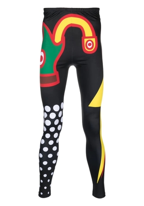 Walter Van Beirendonck graphic-print tapered-leg leggings - Black
