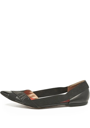 Carolina Herrera Vintage pointed-toe strappy flats - Black