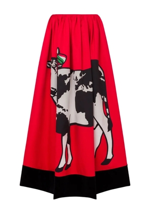Moschino graphic-print maxi skirt - Red