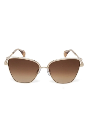 Vivienne Westwood pearl-embellished cat-eye sunglasses - Neutrals