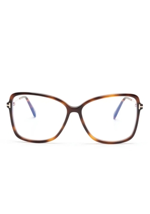 TOM FORD Eyewear tortoiseshell butterfly-frame glasses - Brown