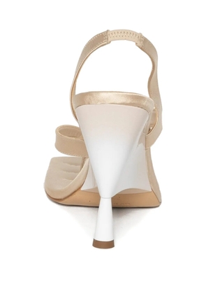 GIABORGHINI Rosie square-toe heeled sandals - Neutrals