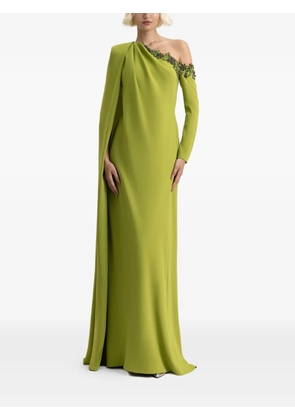 Gemy Maalouf beaded one-shoulder maxi dress - Green