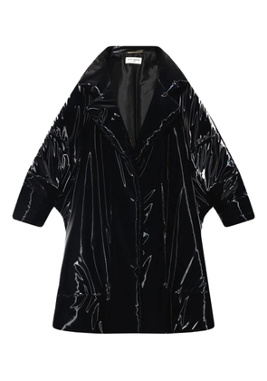 Saint Laurent lacquered-finish oversized coat - Black