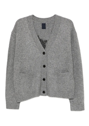 Juun.J cat-intarsia cardigan - Grey