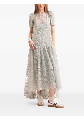 Gemy Maalouf embroidered midi dress - Grey