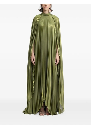 Gemy Maalouf pleated cape gown - Green