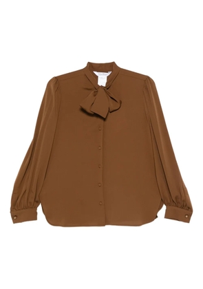 Max Mara bow-detailing buttoned blouse - Brown