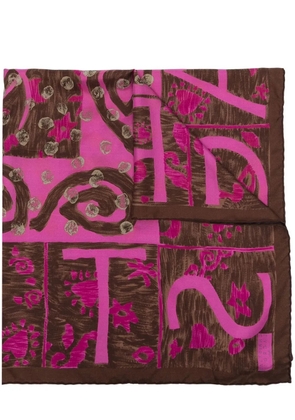 Christian Lacroix Pre-Owned 2000s abstract-print silk scarf - Brown