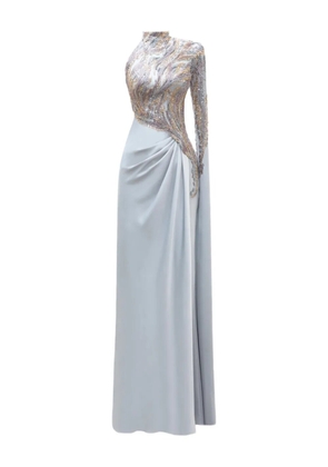 Gemy Maalouf asymmetric draped maxi dress - Grey