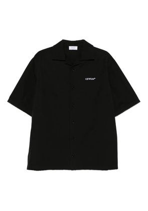 Off-White logo-embroidered short-sleeve shirt - Black
