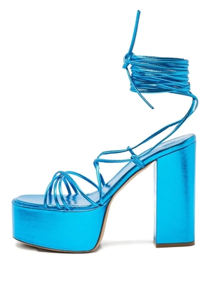Paris Texas 120mm platform lace-up sandals - Blue