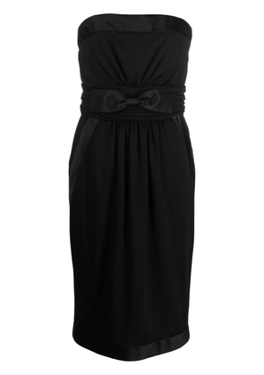 CHANEL Pre-Owned 1990s bow-detail strapless midi dress - Black
