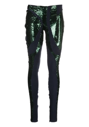 Ottolinger panelled sequin leggings - Green