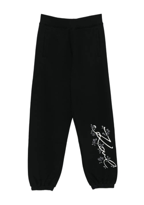 Karl Lagerfeld floral-embroidered sweatpants - Black